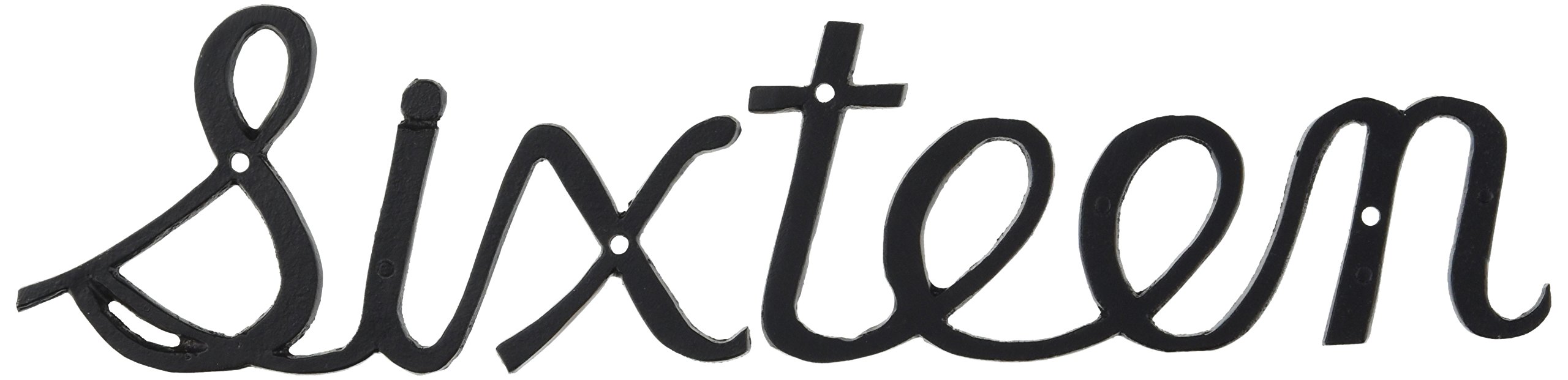 Montague Metal Products Small Script House Number, Sixteen