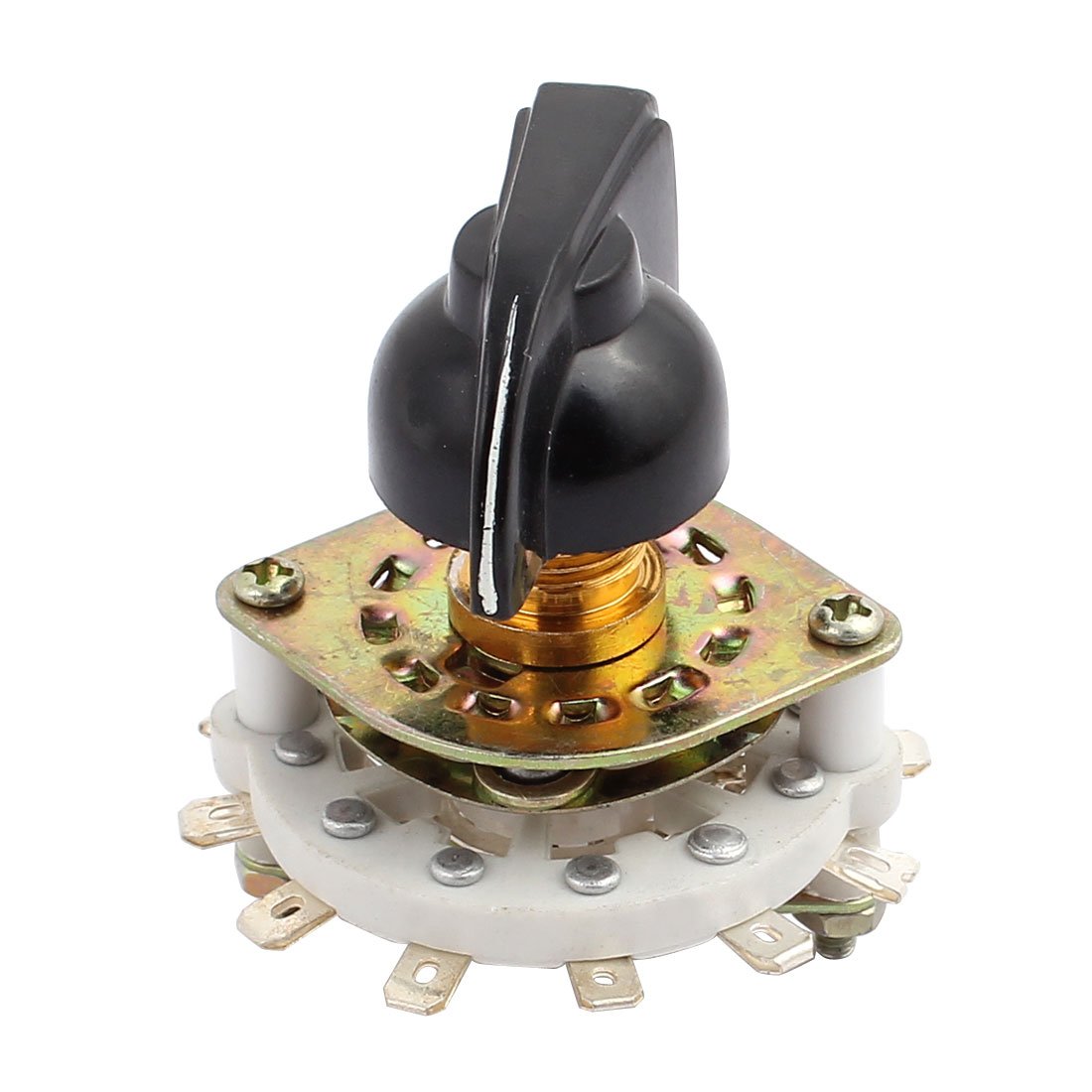 Sourcingmap KCZ 2 Pole 5 Position 12 Terminal Band Channel Rotary Switch Selector with Cap