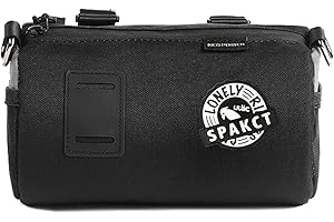 YSUJUAN Bike Handlebar Bag Handy Front Bike Bags Handlebar Storage Pouch Pack with Shoulder Strap Little Mountain Road Bike Barrel Bag (black, 2.7 L)