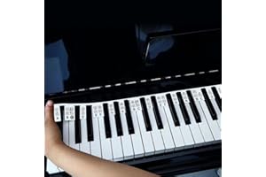 OULUN Piano Key Music Notes Letter Label for Beginner,Removable Piano Keyboard Note Labels,Silicone Piano Notes Guide,Without Stickers,88-Key Full Size,Reusable and Comes with Box (Classic Black)