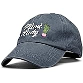 XQLZY Plant Lady Adjustable Baseball Cap, Retro Cotton Hat for Women, Funny Gardening Thank You Gifts for Plant Mom Plant Lover Gardener Farmer, Nature-Inspired Hats for Felme Gardener Washed Blue
