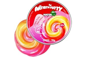 WATERELF Transparent Putty Slime Stocking Stuffers for Kids, Fidget Sensory Artistic Therapy Putty Toys for Boys Girls Adults, Stress Relief Non-Sticky, Pink/Yellow