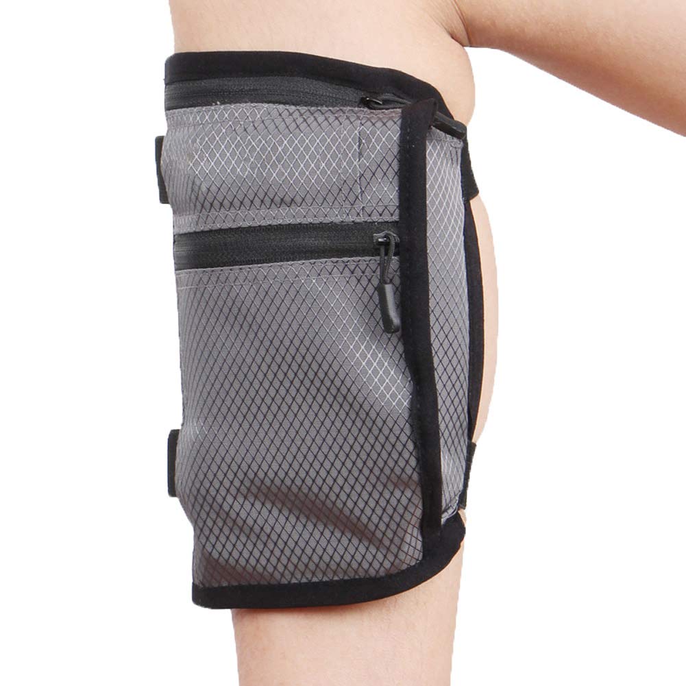 Ailzos On The Calf/Leg Cell Phone Holder for Riders and Hikers, Interior Pocket Non-Slip Smartphone Holder Leg Pouch for All Phones, Sport Leg Band for Running, Walking, Equestrian, Motorcycle, Gray