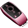 Tukellen for Mercedes Benz Key fob Cover,Special Soft TPU Key Case Protector Compatible with 2017-2023 E-Class 2018-2021 S-Class 2019-2023 A-Class C-Class G-Class-Pink