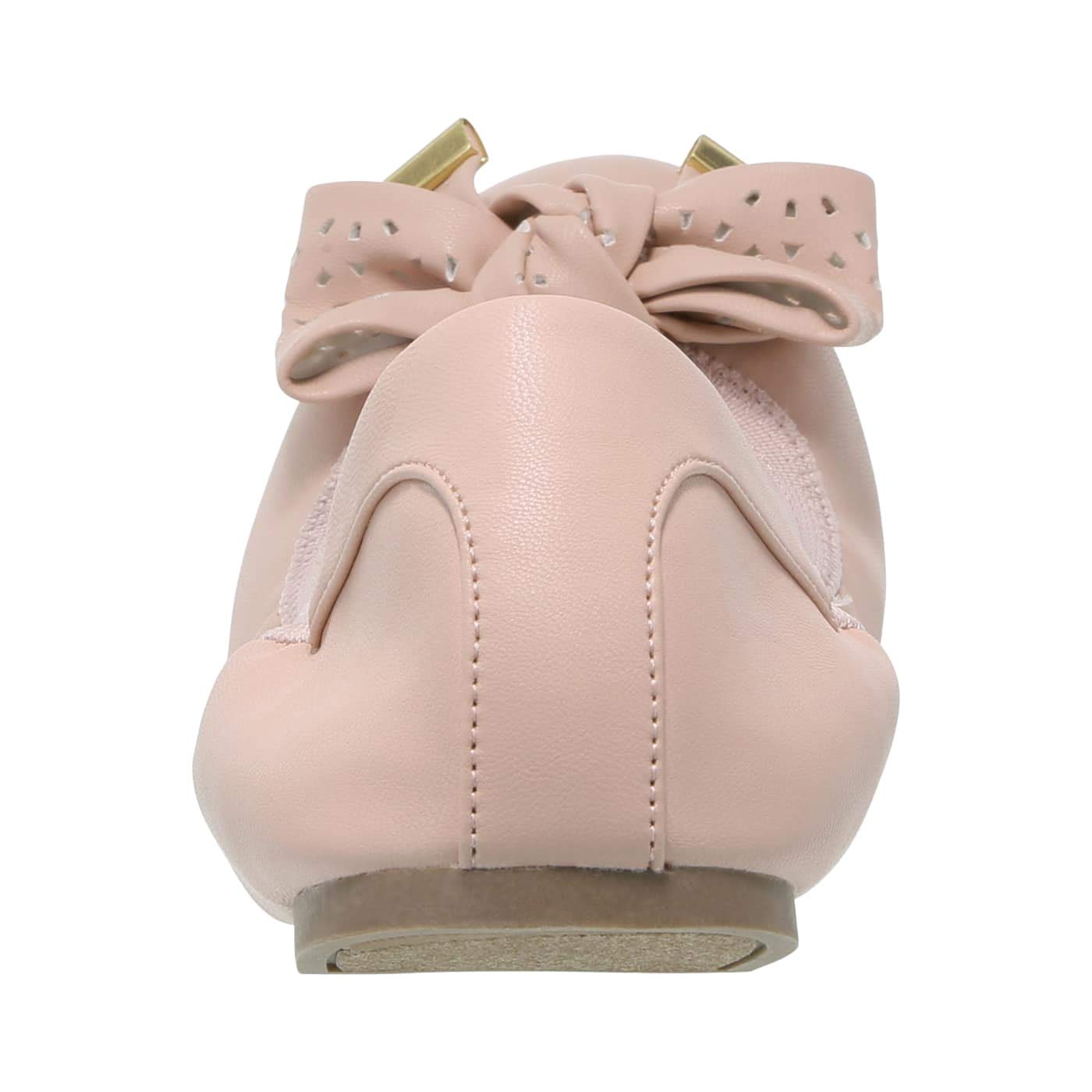 dexflex Comfort Smooth Blush Women's Casey Bow Scrunch Flat 7 Regular - Image 4