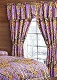 20 Lakes Woodland Hunter Camo Valance, Panels, & Tie Backs Curtain Drape Set Five Pieces (Purple)