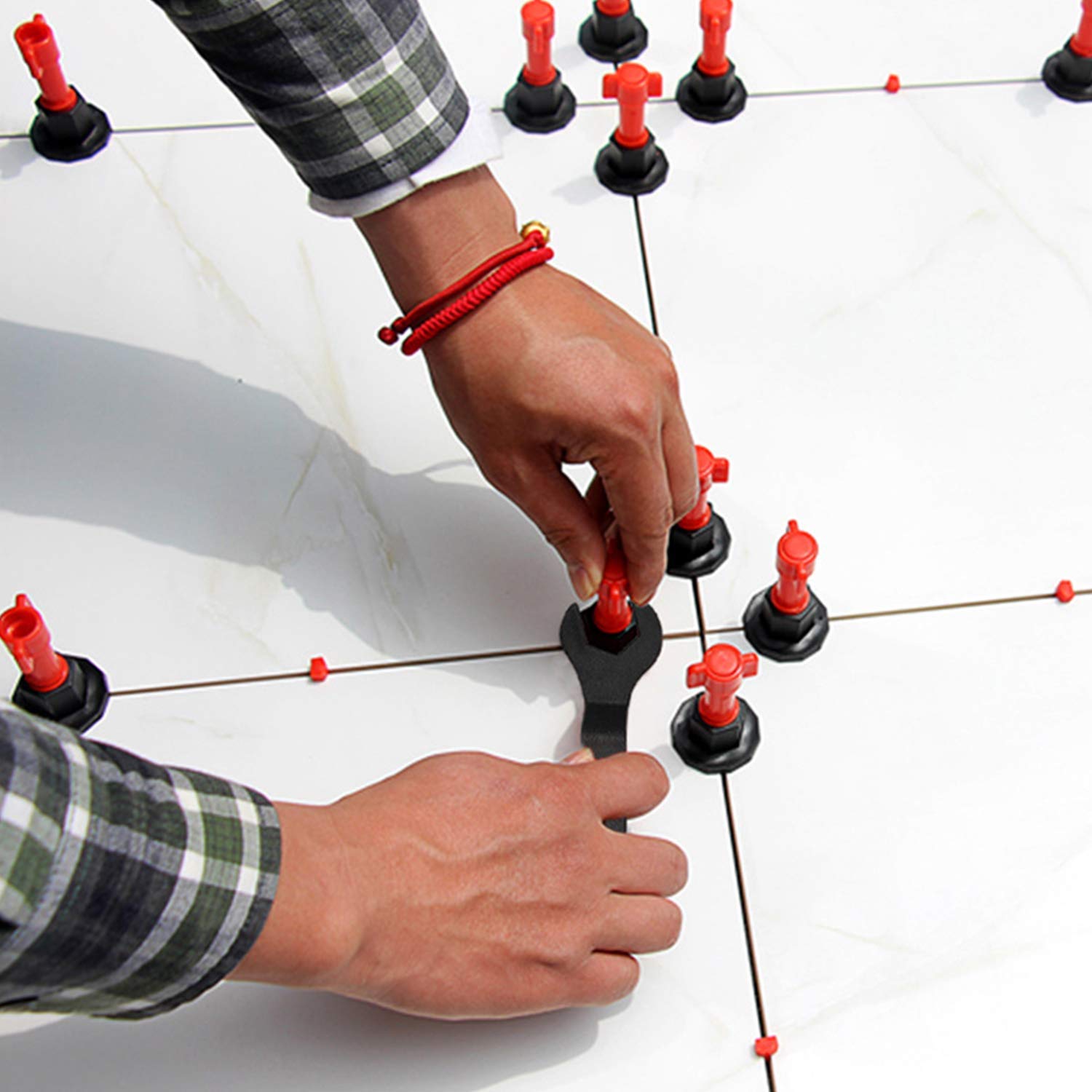 BizoeRade Fliesen Nivelliersystem mit 100 Stück Fliesenabstandhalter und 50 Ersatznadeln ...