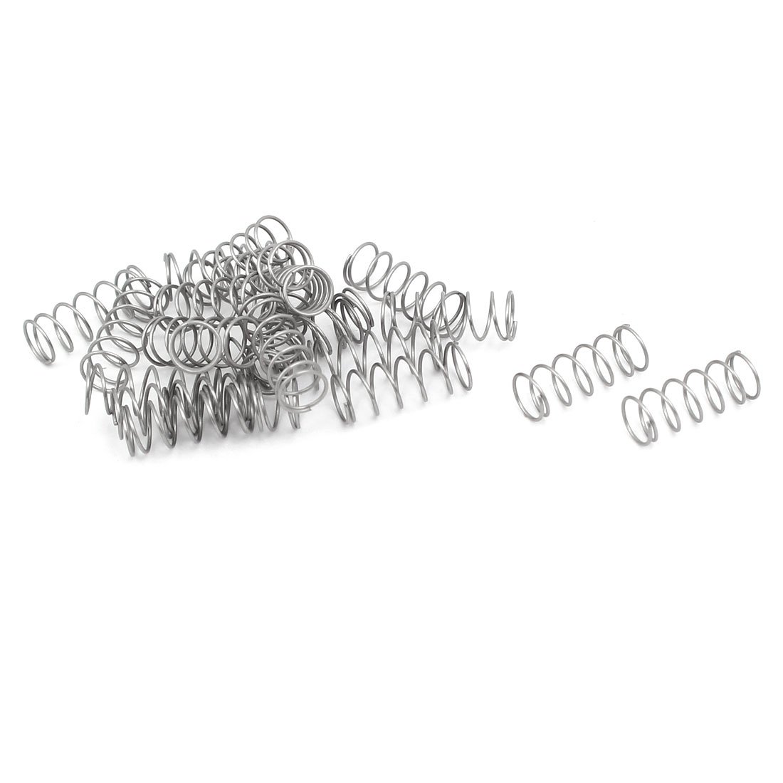 sourcingmap Compression Spring,304 Stainless Steel,4mm OD,0.3mm Wire Size,10mm Free Length,Silver Tone,20Pcs