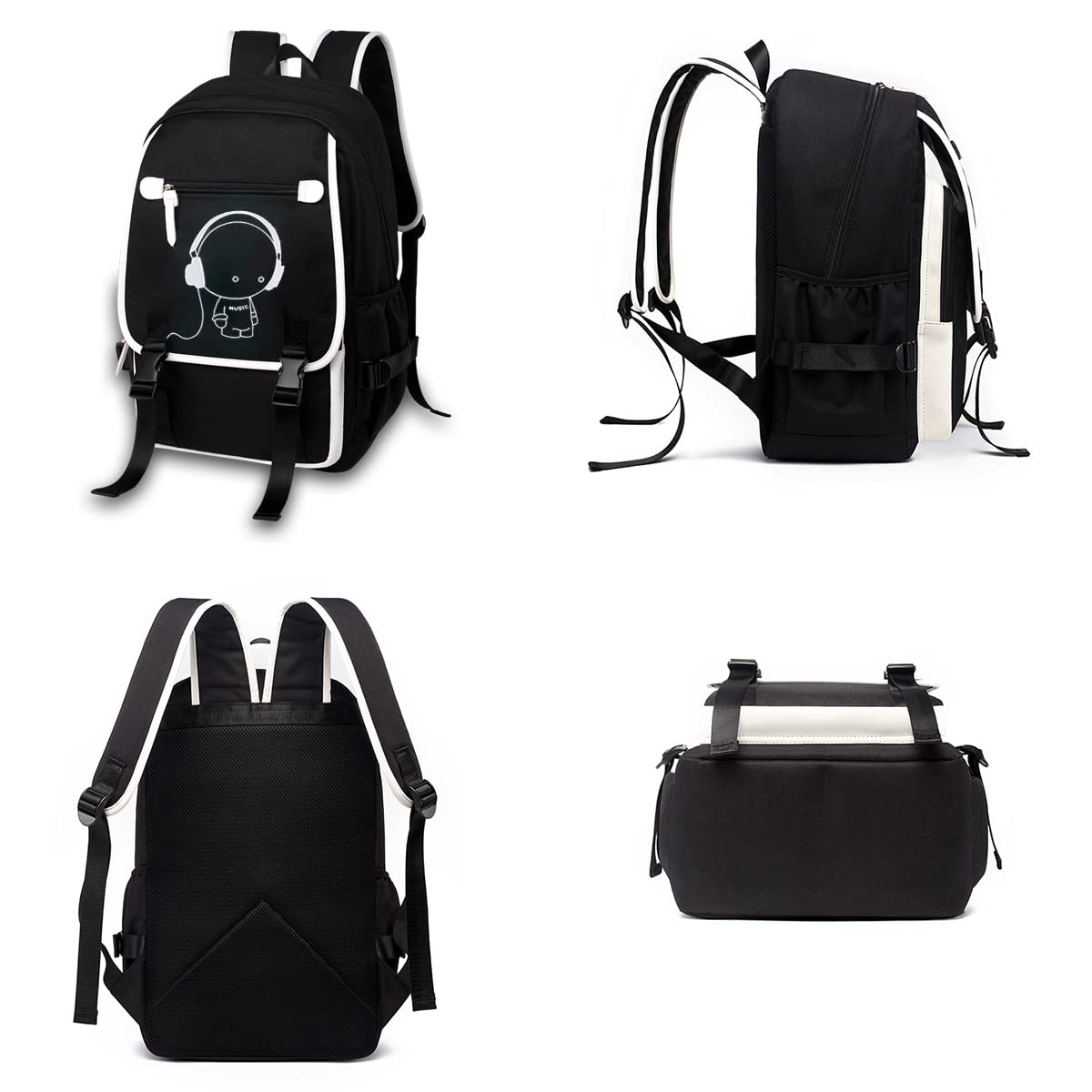 Asge Large 3 Piece Backpack Set - Boys & Girls Teenage Reflective Waterproof School Satchel for Travel & Outdoor