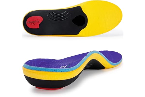VALSOLE Heavy Duty Support Pain Relief Orthotics - 220+ lbs Plantar Fasciitis High Arch Support Insoles for Men Women, Flat F