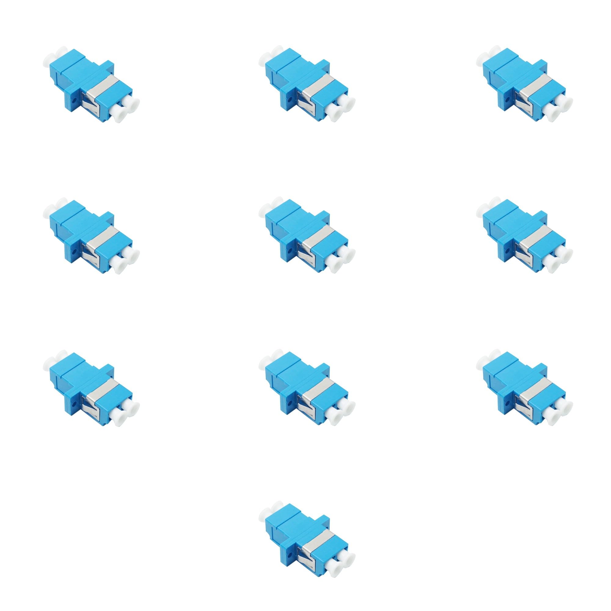 10 x CHB Fibre Optic Adapter LC/UPC Duplex Flanged Female Connector Straight Through Coupler Server Data Centre Rack Patch Panel Single Mode (LC/UPC)