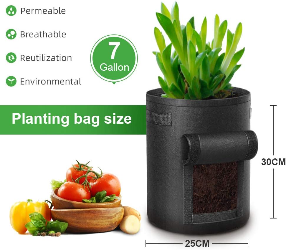 Potato Grow Bag, 3 Pack 7 Gallon Vegetable Plant Bags - Image 3