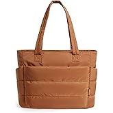 BAGSMART Tote Bag for Women, Lightweight Puffy Tote Bag with Compartments Shoulder Bag Handbag for Travel, Work, Gym | Lightweight, Puffy, Quilted, for Travel, Work