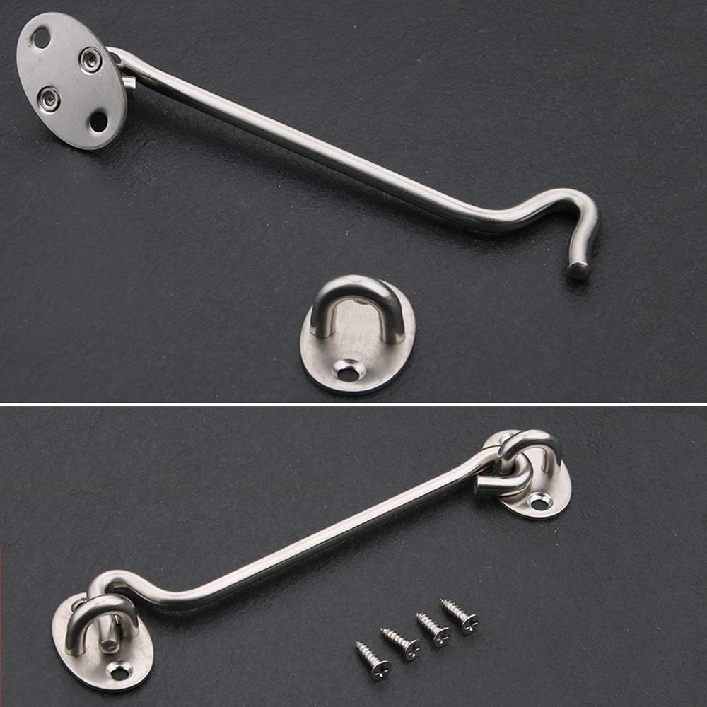 Cabin Hook Eye Latch For Doors Barn Door Lock Heavy Duty Solid Thicken Stainless Steel Gate