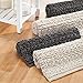 mDesign Cotton Non-Slip Soft Bathroom Rug, Absorbent Bath Mat - Water Plush for Bathroom Floor, Bathtub, Shower - Machine Washable - 2 Pack - Charcoal/Dark Gray