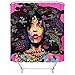 Sea&Cloud African American Shower Cutain Woman Abstract Print Fabric Polyester Bath Curtain for Hip Pop Art Bathroom Decoration