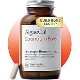 AlgaeCal - Strontium Boost, Natural Calcium Supplement for Bone Density Increase, Strontium Citrate 680 mg, Easy to Swallow for Bone Health & Bone Strength, Gluten-Free - 60 Veggie Caps- Made in USA