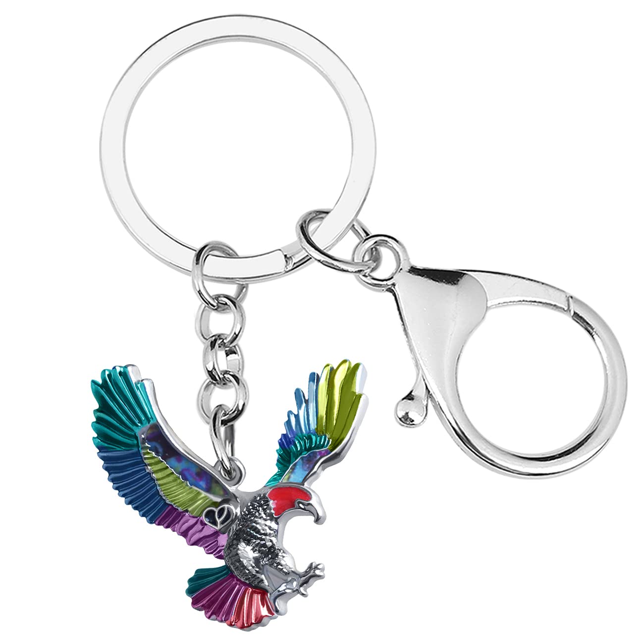 Enamel Alloy Flying Eagle Keychain Bird Charms Novelty Gifts for Women Girls Bag Wallet (Multicolor)