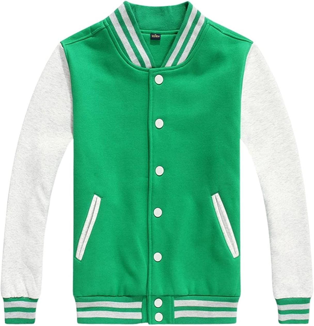 Women/Men's Basic ColorBlock Cotton Varsity Letterman Jacket Amazon