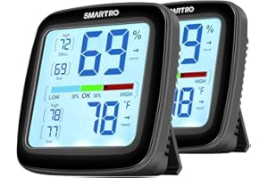 SMARTRO SC42 Professional Digital Hygrometer Indoor Thermometer Room Humidity Gauge Pro Accuracy Calibration 2 Pieces (2)