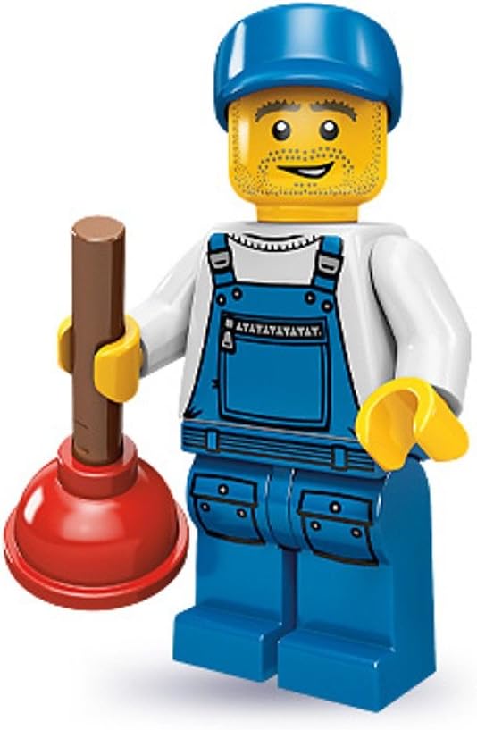 Lego 71000 Series 9 Minifigure Plumber, Blue, Small