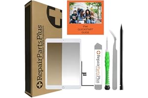 REPAIR PARTS PLUS RepairPartsPlus Premium DIY Kit for iPad 7th | 8th Generation Screen Replacement (10.2" 7|8 A2197 A2198 A2200 A2270 A2428 A2429 A2430) Glass Touch Digitizer + Button, Adhesive, Guide/Videos-White