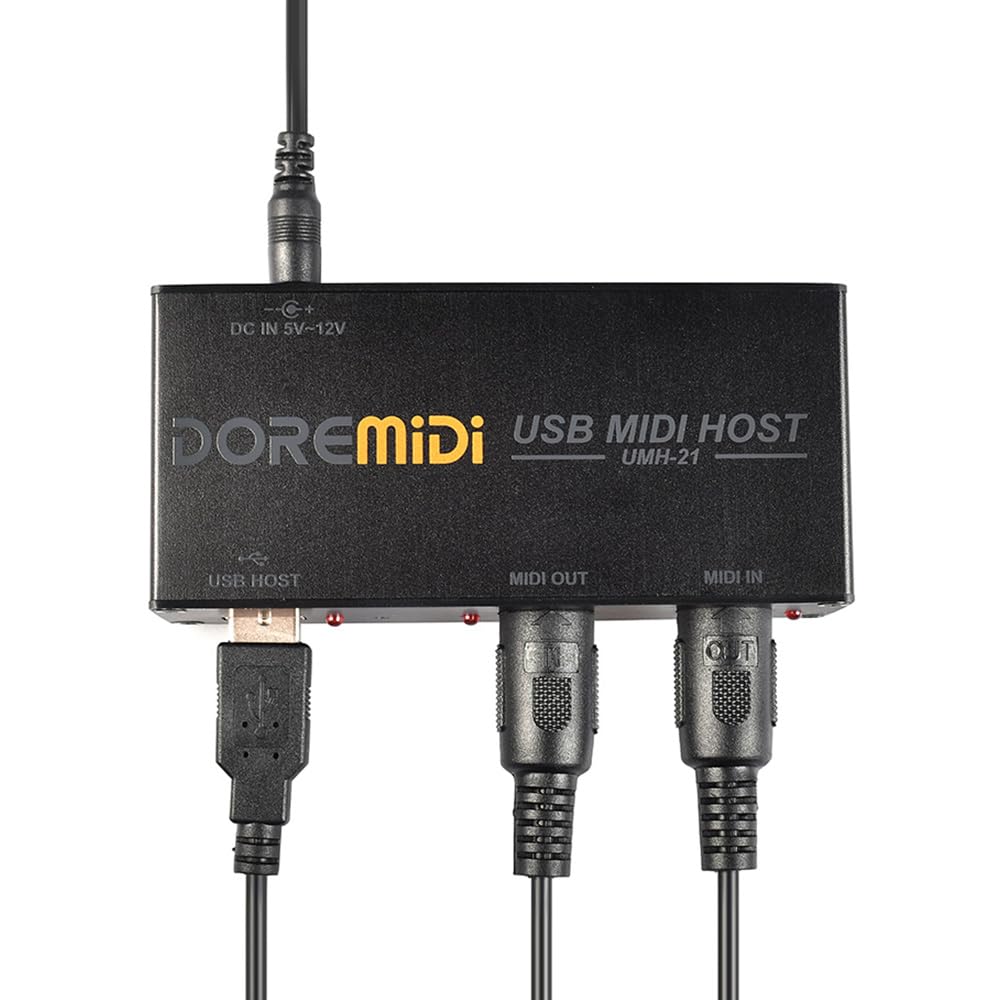 Summina USB MIDI Host Box 1-in 1-out 16 Channel MIDI Box High Speed Applicable to MIDI Keyboard Electric Blow Tube Electric Drum USB to MIDI Converter MIDI Interface (high-speed USB2.0)