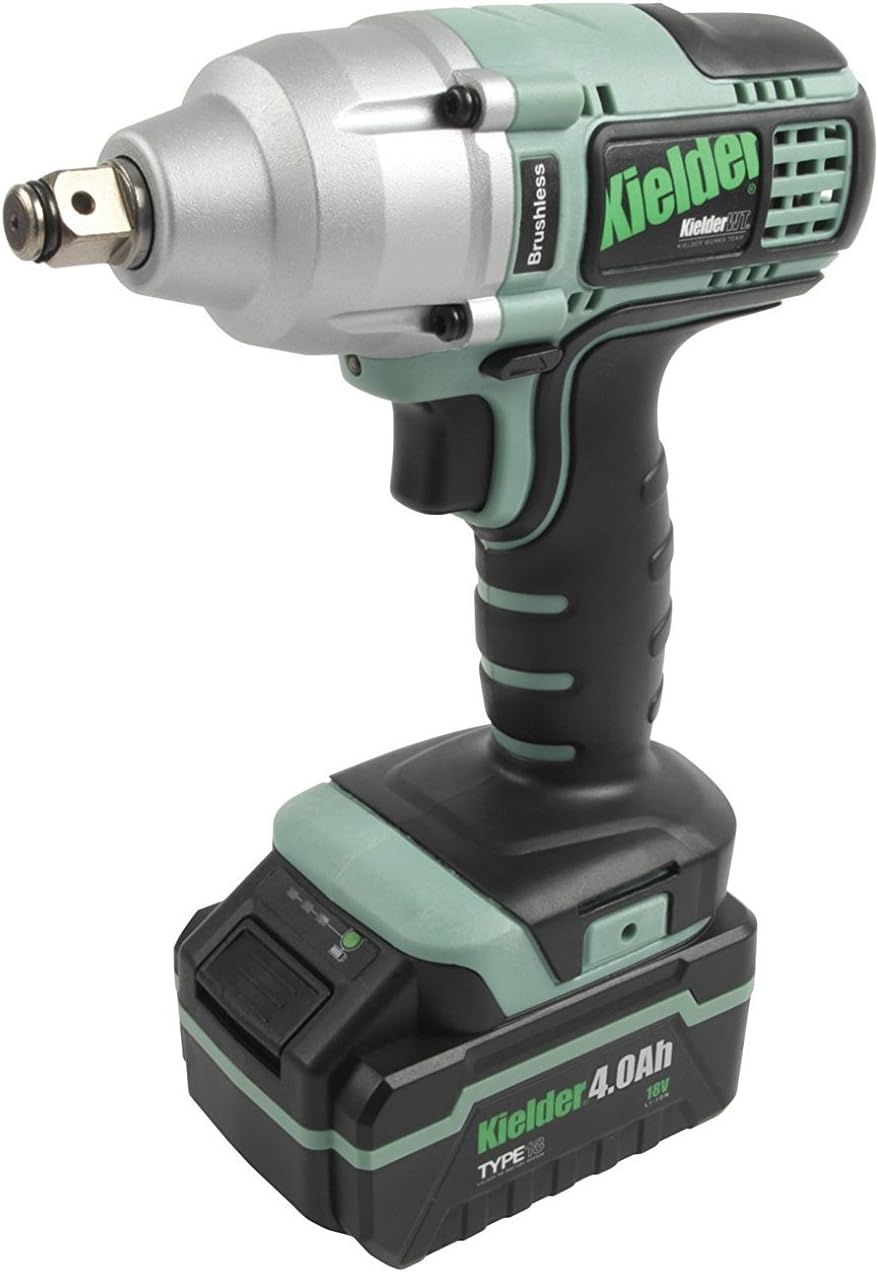 Kielder KWT-002CS-04 18v Brushless Cordless Impact Wrench, 2 x 4.0Ah TYPE18 Li-ion Battery