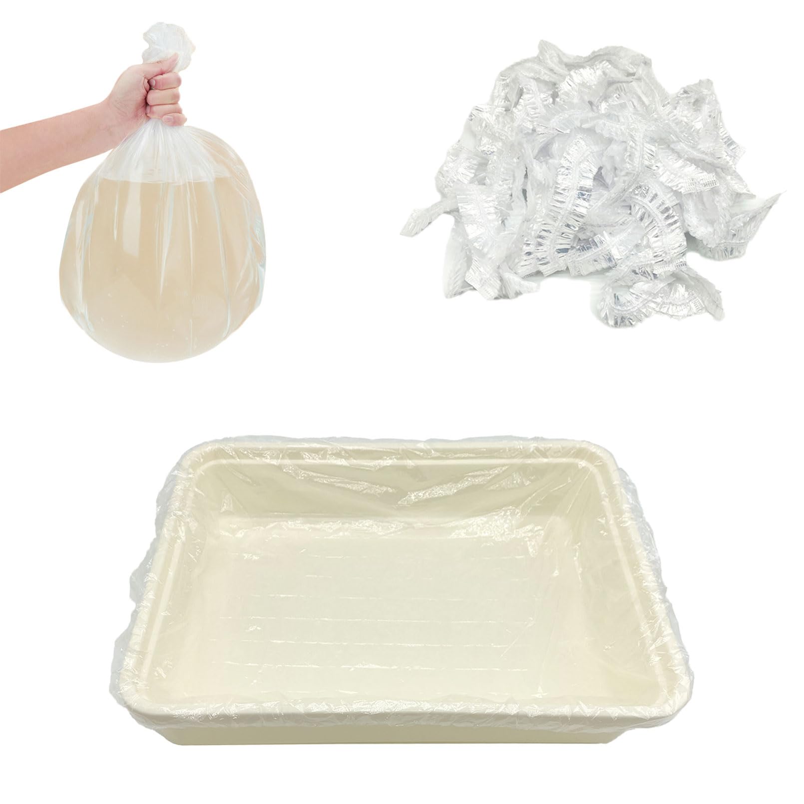 Photo 1 of RMNHPTK Disposable Small Animal Cage Liners, Rabbit Tray Film Liner Bunny Litter Pan Bags Guinea Pig Cage Toilet Plastic Film for Bird Hamster Chinchilla Hedgehog (50 PCS, 23'')