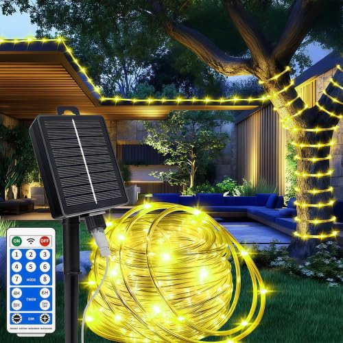 Solar Rope Lights Outdoor Waterproof Remote