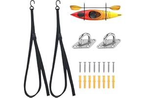 Kayak Storage Strap,Kayak Hanging Straps 1in/1.5in Wide,Adjustable Kayak Wall Mount Straps,Kayak Storage Strap System With Pa