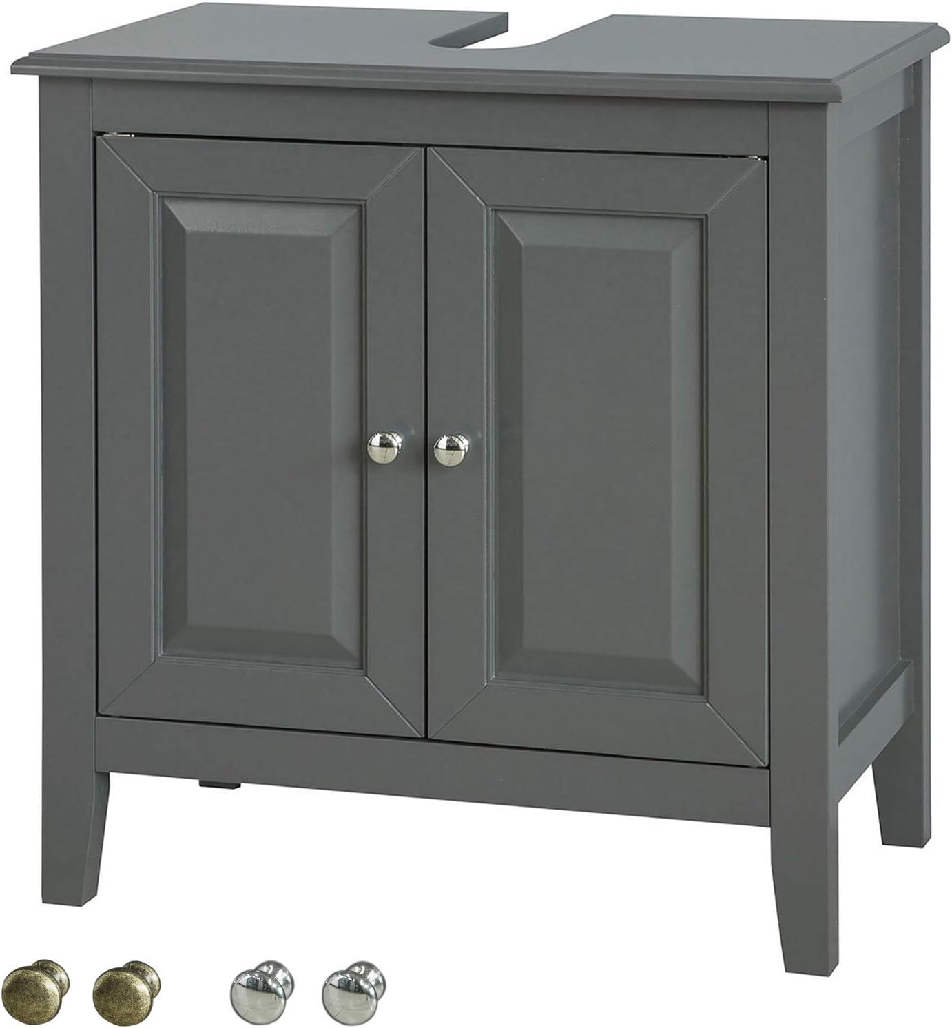 SoBuy® FRG202DG, Grey Under Sink Bathroom Storage with Doors, 60x30x62cm Amazon.co.uk
