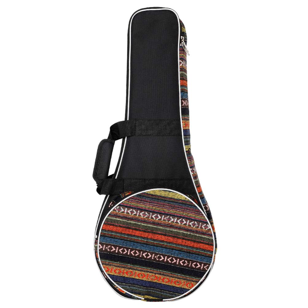 HEALLILY Mandolin Gig Bag Padded National Style Oxford Cloth Handbag Backpack for Storage and Travel