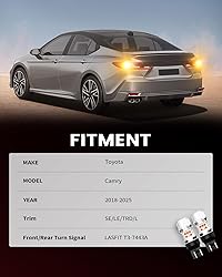 LASFIT T3 7443 7440 LED Bulb Amber for Toyota Camry