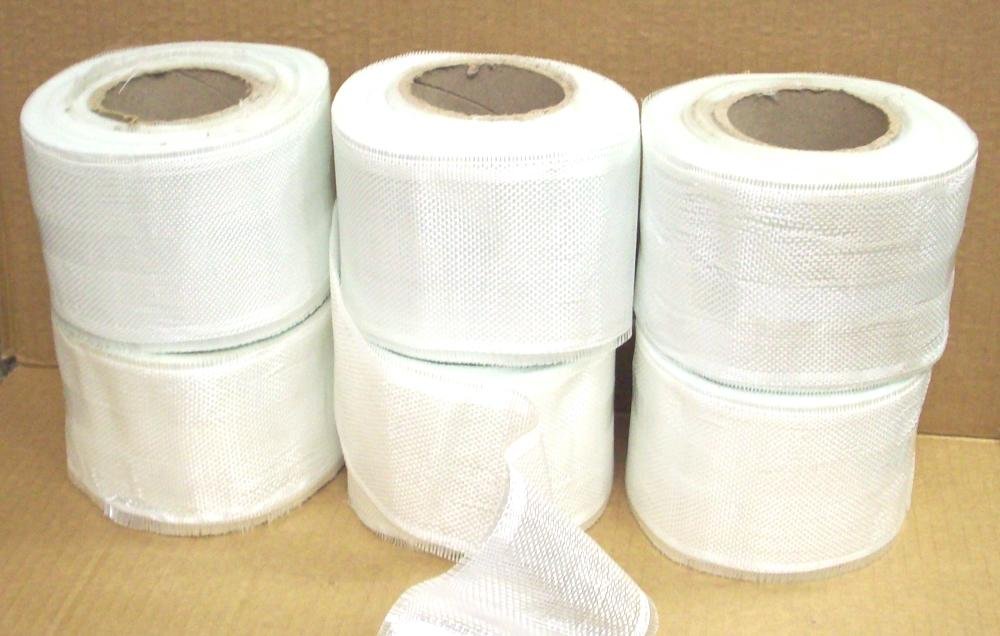 Qty(6) 4" X 50 yd Fiberglass Cloth Tape Rolls 6 oz woven roving 6oz