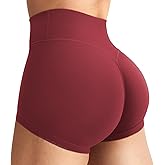 YEOREO Women's Biker Shorts 2.5" No Front Seam Elysina High Waist Hidden Scrunch Workout Gym Yoga Running Shorts