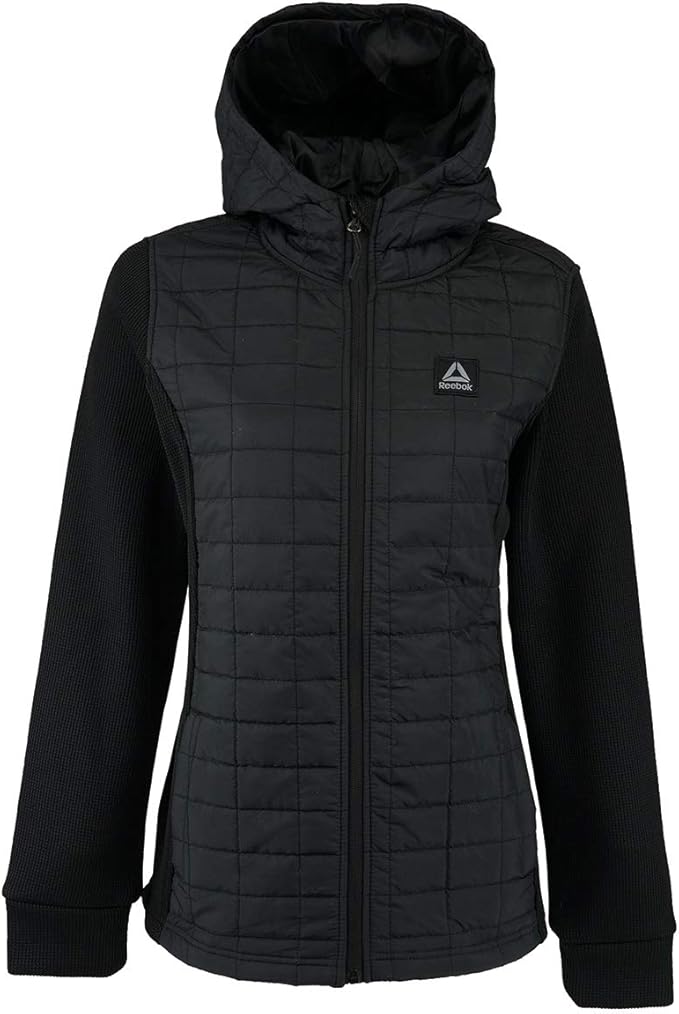 Reebok Women's Spyder Fleece Bubble Jacket, Quilted Black, Medium Amazon.co.uk Clothing