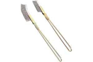 Angoily Stainless Steel Bird Cage Brush Kit 2 Pcs Set Long Handle Bird Poop Remover for Parrot Bird Cage