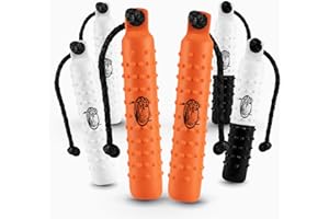 HuntEmUp 6 Pack 2" Plastic Dog Training Bumpers – Knobby Retrieving Dummy Set for Retriever & Hunting Dog Training – Floating