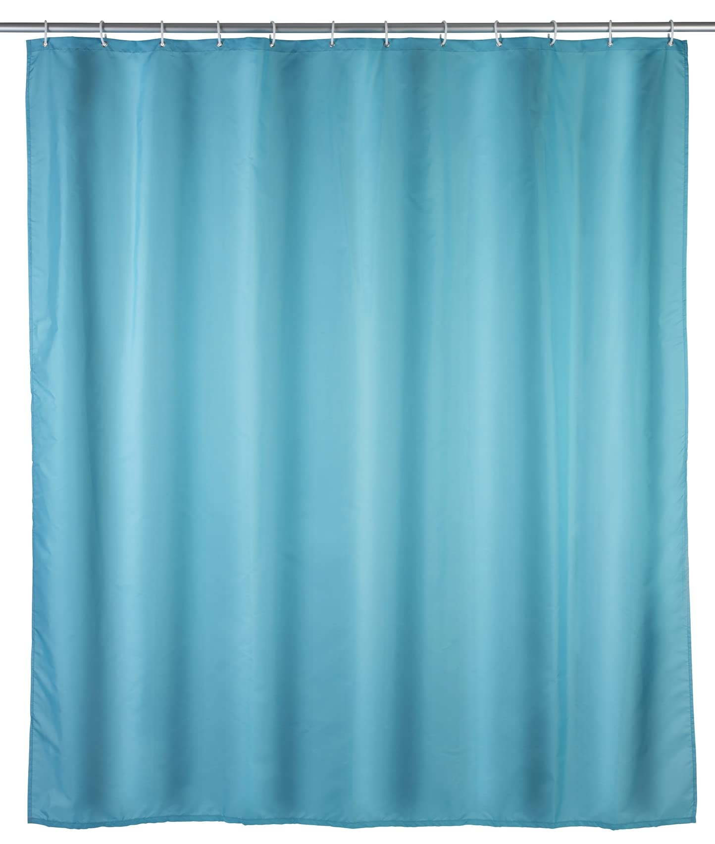 WENKO 20042100 Anti-mould shower curtain single-colour Light Blue - anti-bacterial, washable, Polyester, 200 x 180 cm, Light blue