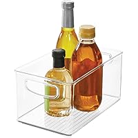 iDesign Plastic Fridge and Freezer Organizer Bin with Integrated Handles – 10” x 5” x 6”, Clear
