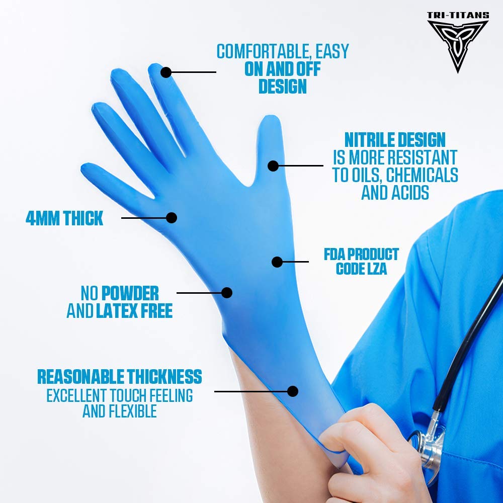 NVIMEDIC Nitrile Examination Gloves Powder- free Strong & Safe Box of 100 (Small), Blue, S (Pack of 100) - Image 4