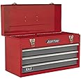Sealey AP9243BB 3 Drawer Portable Tool Chest with Ball Bearing Slides Red/Grey, 25.5 x 53 x 34 cm