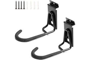 HOSKO Slatwall Bike Hooks, Heavy Duty Bicycle Hangr with PVC Coating, Wall Mount Vertical Bicycle Storage Rack (2 Pack, Black)