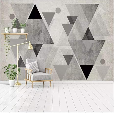 Personalidad Moderna Personalizada Gris Geometrico 3d Mural Fondos