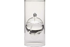 Firefly Fuels Refillable Glass Oil Candle - Transcend 6.5” Hurricane-Style Indoor/Outdoor Lantern. Clean Candle for Dining, Events, and Emergency Lighting. Use with Liquid Paraffin or Lamp Oil