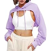 BEJONS Women Long Sleeve Cropped Super Crop Top Hoodies Sweatshirt Aesthetic Punk Hip Hop Dance Sexy Rave Cloth