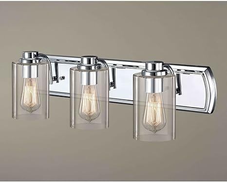 Industrial 3 Light Vanity Light In Chrome Amazon Com