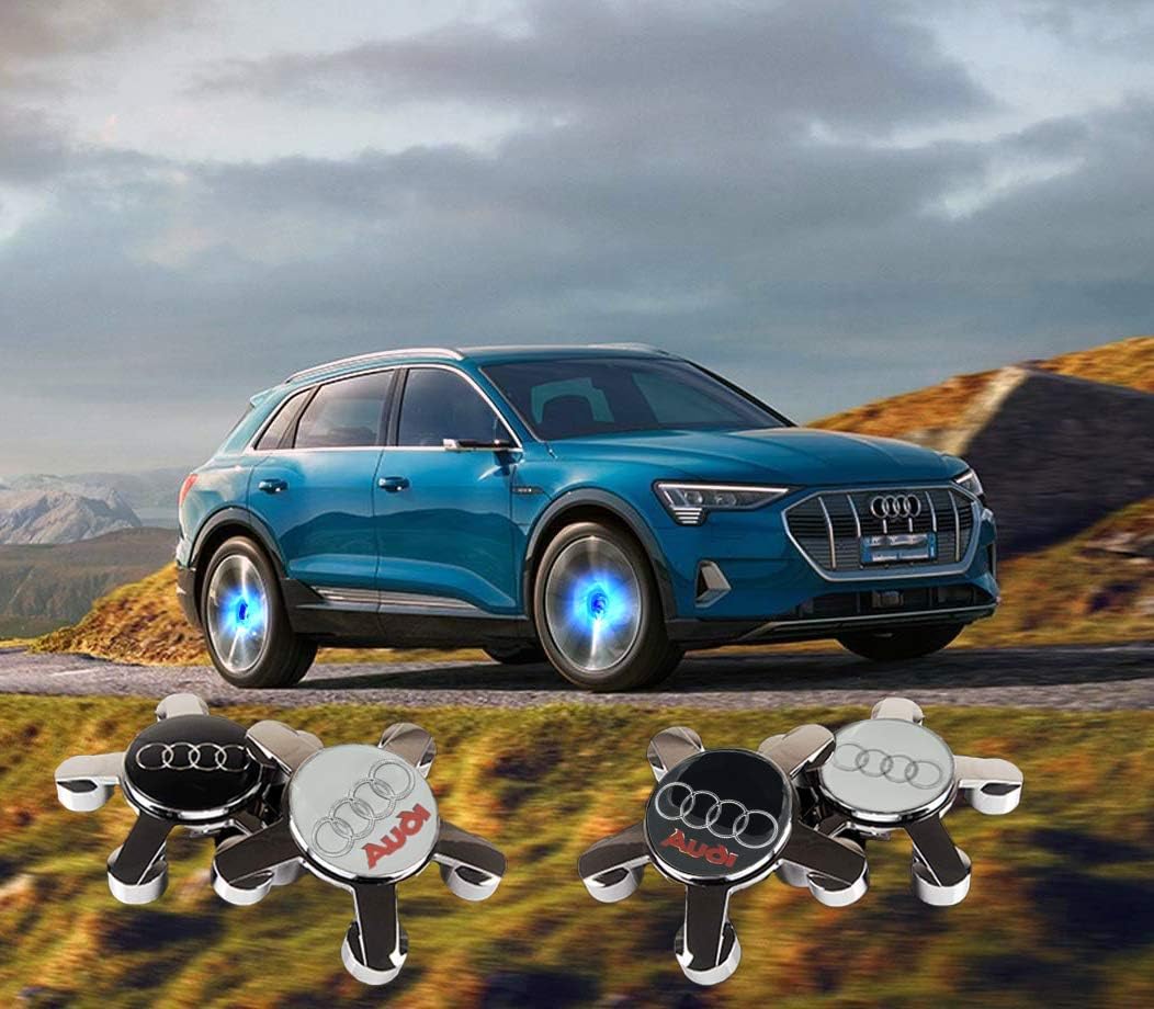 Motorfox Floating LED Hub Wheel Light Center Accessory Caps Cover Waterproof (Black)