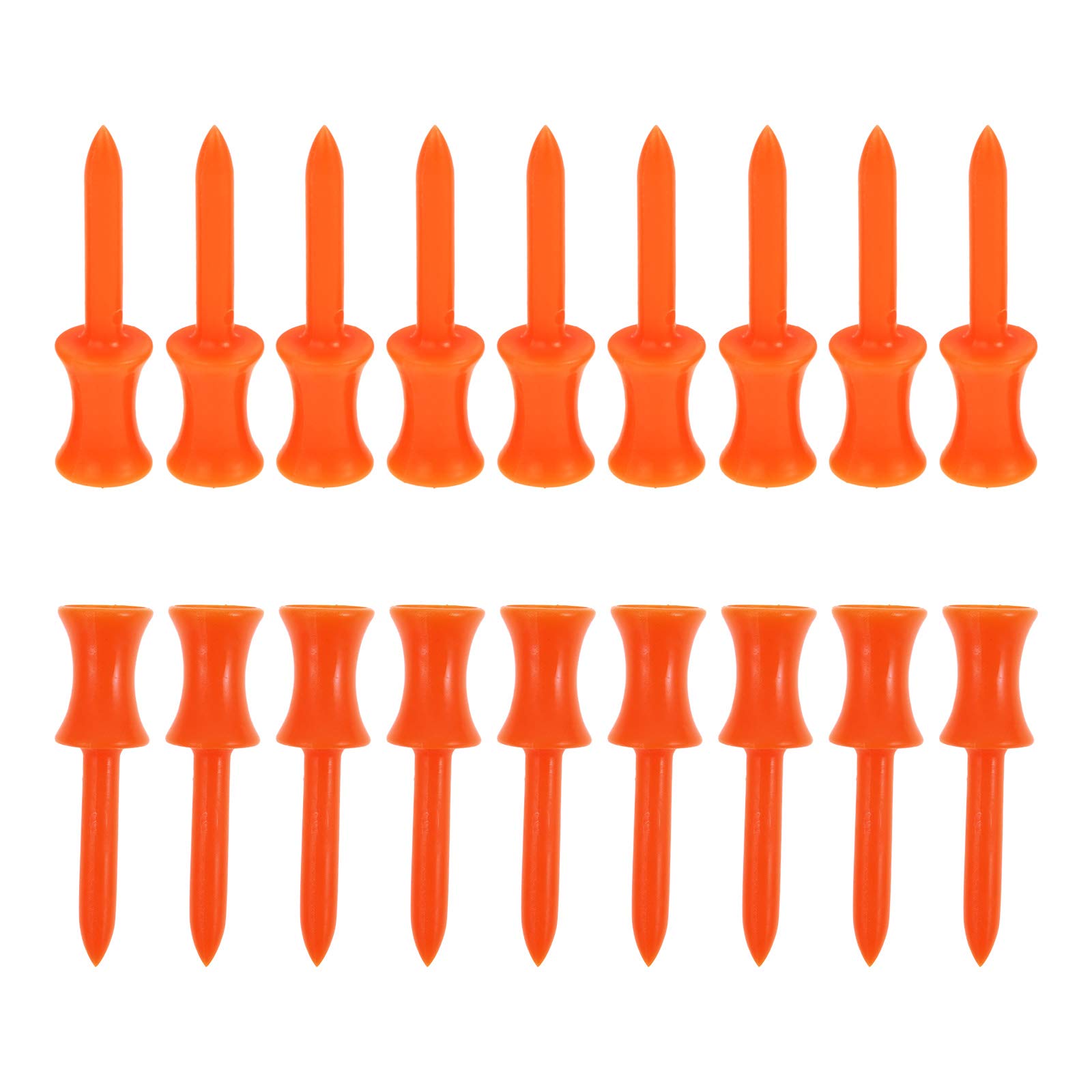 MUXSAM Golf Tees Plastic Rubber Orange Small and Short Castle Golf Tee Holder 100Pcs 48mm Graduated Castle Tee Height Control